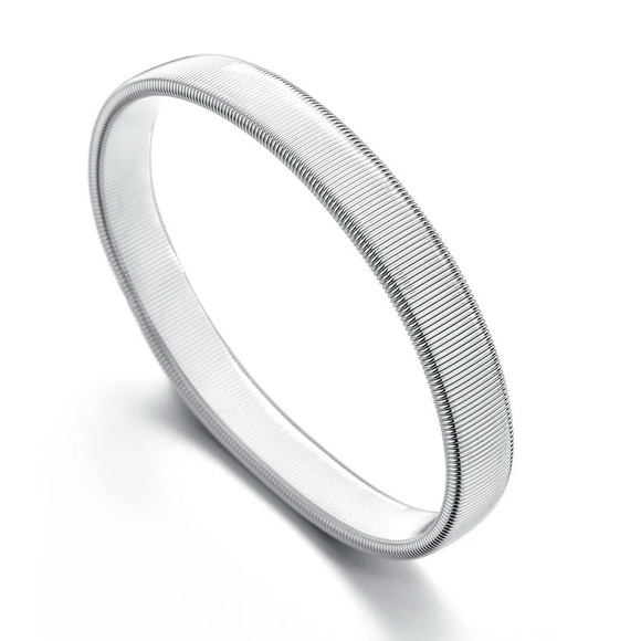 Men Stainless Steel Punk Style Elastic Metal Armband Bracelet - Picture 10 of 16